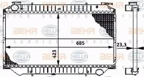 BEHR HELLA Service 8MK 376 706-441 - Радіатор, охолодження двигуна autocars.com.ua