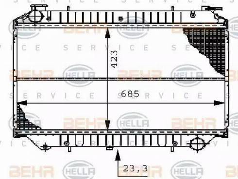 BEHR HELLA Service 8MK 376 706-531 - Радіатор, охолодження двигуна autocars.com.ua