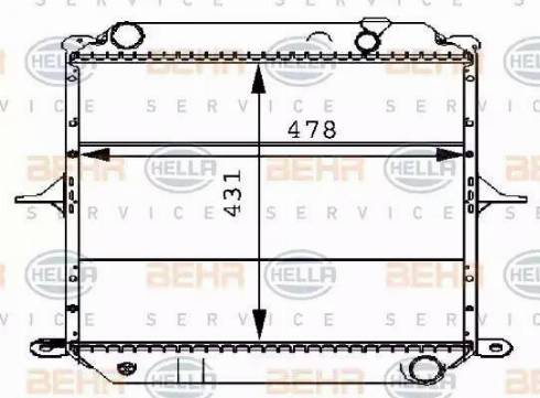 BEHR HELLA Service 8MK 376 706-551 - Радіатор, охолодження двигуна autocars.com.ua