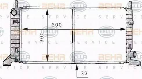 BEHR HELLA Service 8MK 376 706-661 - Радіатор, охолодження двигуна autocars.com.ua