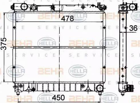 BEHR HELLA Service 8MK 376 707-051 - Радіатор, охолодження двигуна autocars.com.ua