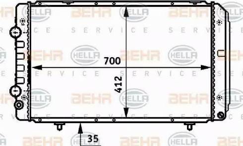 BEHR HELLA Service 8MK 376 707-071 - Радіатор, охолодження двигуна autocars.com.ua