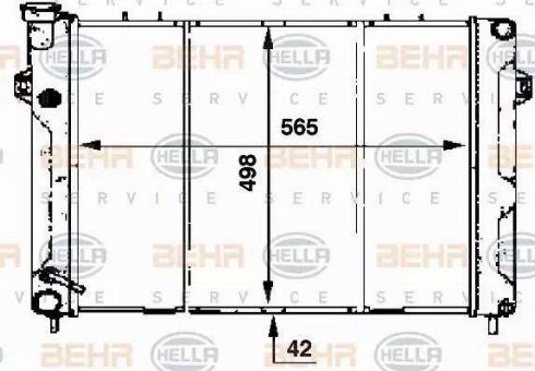 BEHR HELLA Service 8MK 376 707-361 - Радіатор, охолодження двигуна autocars.com.ua