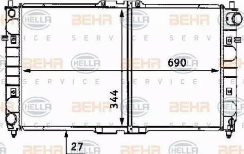 BEHR HELLA Service 8MK 376 707-381 - Радіатор, охолодження двигуна autocars.com.ua