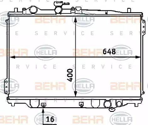 BEHR HELLA Service 8MK 376 707-421 - Радіатор, охолодження двигуна autocars.com.ua