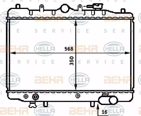 BEHR HELLA Service 8MK 376 707-451 - Радіатор, охолодження двигуна autocars.com.ua