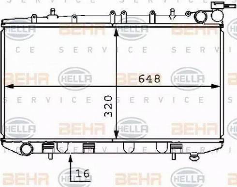 BEHR HELLA Service 8MK 376 707-491 - Радіатор, охолодження двигуна autocars.com.ua