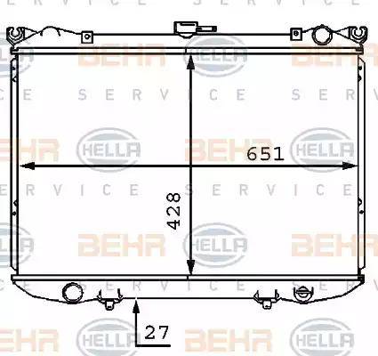 BEHR HELLA Service 8MK 376 707-521 - Радіатор, охолодження двигуна autocars.com.ua