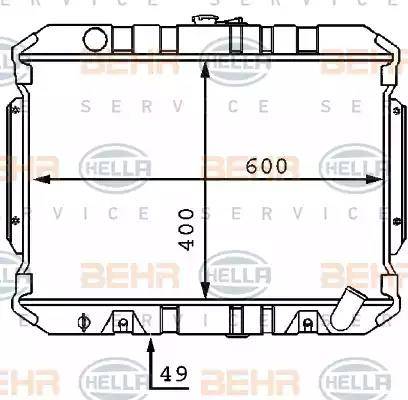 BEHR HELLA Service 8MK 376 707-581 - Радіатор, охолодження двигуна autocars.com.ua