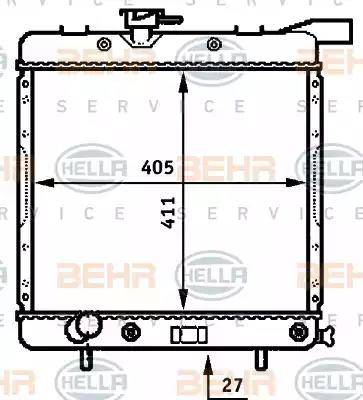 BEHR HELLA Service 8MK 376 707-611 - Радіатор, охолодження двигуна autocars.com.ua