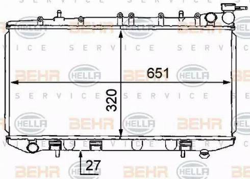 BEHR HELLA Service 8MK 376 707-641 - Радіатор, охолодження двигуна autocars.com.ua