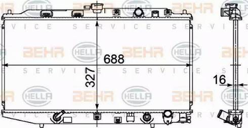 BEHR HELLA Service 8MK 376 707-651 - Радіатор, охолодження двигуна autocars.com.ua