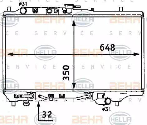 BEHR HELLA Service 8MK 376 707-671 - Радіатор, охолодження двигуна autocars.com.ua