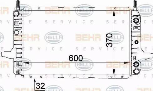 BEHR HELLA Service 8MK 376 707-681 - Радіатор, охолодження двигуна autocars.com.ua