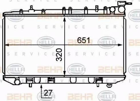 BEHR HELLA Service 8MK 376 707-741 - Радіатор, охолодження двигуна autocars.com.ua