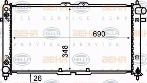 BEHR HELLA Service 8MK 376 707-761 - Радіатор, охолодження двигуна autocars.com.ua