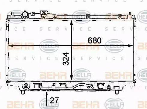 BEHR HELLA Service 8MK 376 707-771 - Радіатор, охолодження двигуна autocars.com.ua