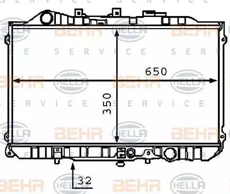 BEHR HELLA Service 8MK 376 708-051 - Радіатор, охолодження двигуна autocars.com.ua