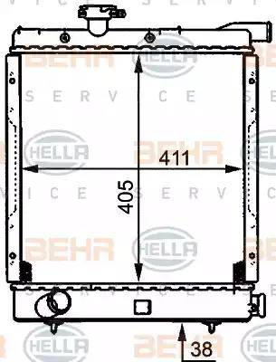 BEHR HELLA Service 8MK 376 708-081 - Радіатор, охолодження двигуна autocars.com.ua