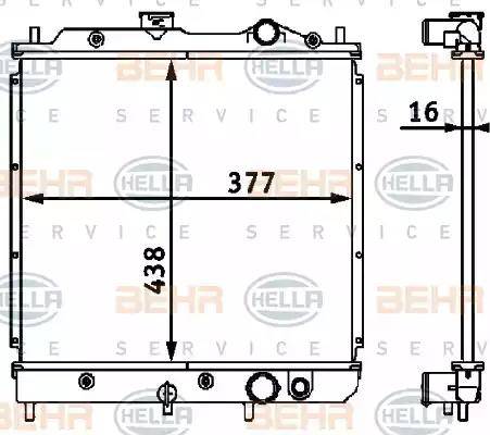 BEHR HELLA Service 8MK 376 708-091 - Радіатор, охолодження двигуна autocars.com.ua