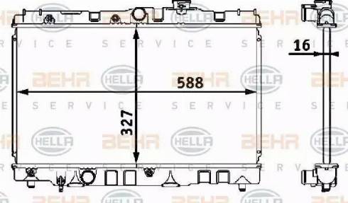 BEHR HELLA Service 8MK 376 708-101 - Радіатор, охолодження двигуна autocars.com.ua