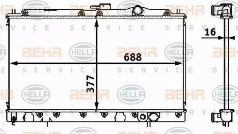 BEHR HELLA Service 8MK 376 708-111 - Радіатор, охолодження двигуна autocars.com.ua