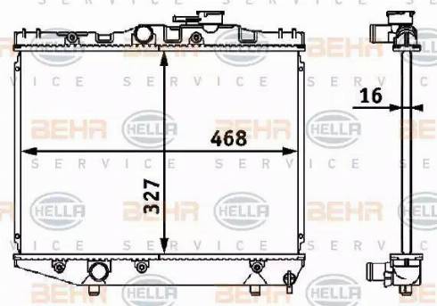 BEHR HELLA Service 8MK 376 708-171 - Радіатор, охолодження двигуна autocars.com.ua