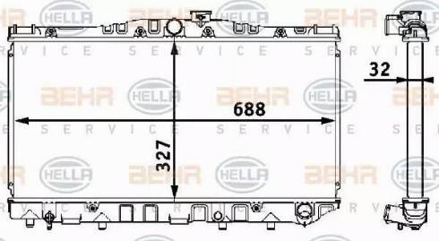 BEHR HELLA Service 8MK 376 708-181 - Радіатор, охолодження двигуна autocars.com.ua