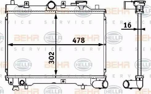 BEHR HELLA Service 8MK 376 708-191 - Радіатор, охолодження двигуна autocars.com.ua