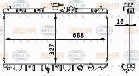 BEHR HELLA Service 8MK 376 708-211 - Радіатор, охолодження двигуна autocars.com.ua