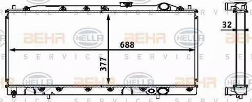 BEHR HELLA Service 8MK 376 708-331 - Радіатор, охолодження двигуна autocars.com.ua