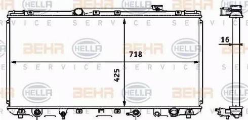 BEHR HELLA Service 8MK 376 708-361 - Радіатор, охолодження двигуна autocars.com.ua