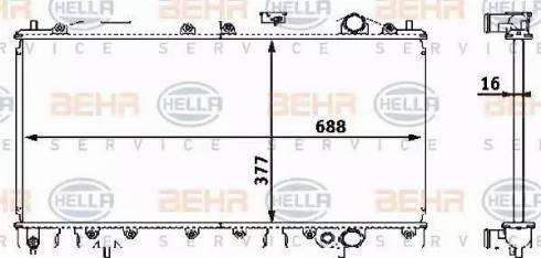 BEHR HELLA Service 8MK 376 708-401 - Радіатор, охолодження двигуна autocars.com.ua