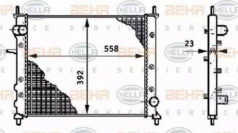 BEHR HELLA Service 8MK 376 708-501 - Радіатор, охолодження двигуна autocars.com.ua