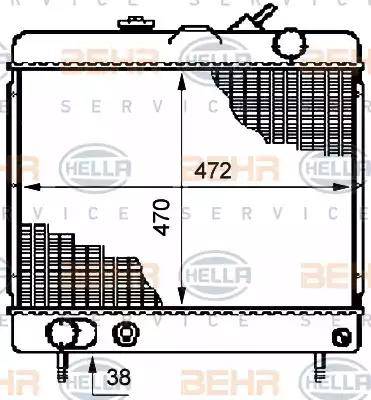 BEHR HELLA Service 8MK 376 708-671 - Радіатор, охолодження двигуна autocars.com.ua