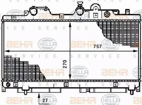 BEHR HELLA Service 8MK 376 708-731 - Радіатор, охолодження двигуна autocars.com.ua