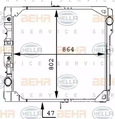 BEHR HELLA Service 8MK 376 709-331 - Радіатор, охолодження двигуна autocars.com.ua