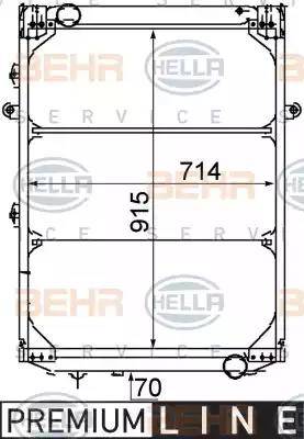 BEHR HELLA Service 8MK 376 709-561 - Радіатор, охолодження двигуна autocars.com.ua