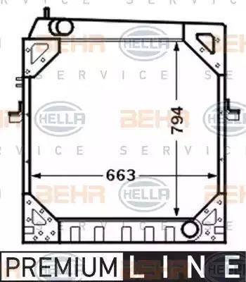 BEHR HELLA Service 8MK 376 709-571 - Радіатор, охолодження двигуна autocars.com.ua