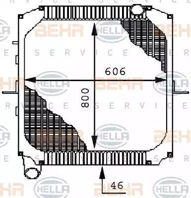 BEHR HELLA Service 8MK 376 709-651 - Радіатор, охолодження двигуна autocars.com.ua