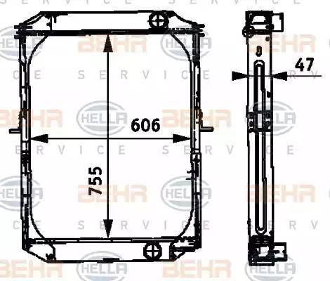 BEHR HELLA Service 8MK 376 709-661 - Радіатор, охолодження двигуна autocars.com.ua