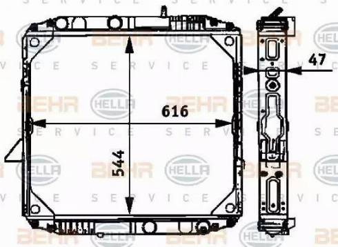 BEHR HELLA Service 8MK 376 709-751 - Радіатор, охолодження двигуна autocars.com.ua