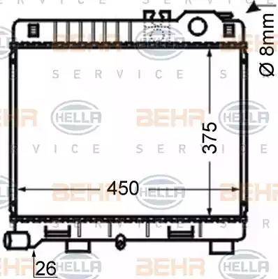 BEHR HELLA Service 8MK 376 710-181 - Радіатор, охолодження двигуна autocars.com.ua