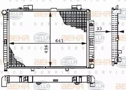 BEHR HELLA Service 8MK 376 710-231 - Радіатор, охолодження двигуна autocars.com.ua