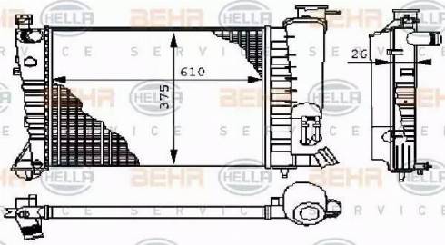 BEHR HELLA Service 8MK 376 710-241 - Радіатор, охолодження двигуна autocars.com.ua