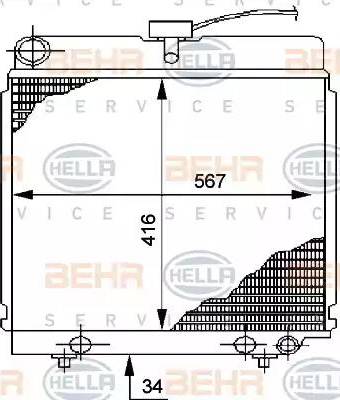 BEHR HELLA Service 8MK 376 710-491 - Радіатор, охолодження двигуна autocars.com.ua