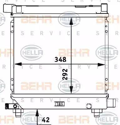 BEHR HELLA Service 8MK 376 710-631 - Радіатор, охолодження двигуна autocars.com.ua