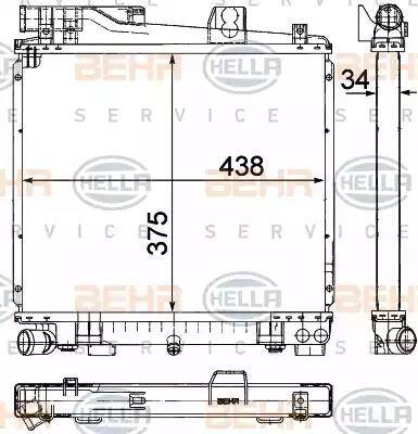 BEHR HELLA Service 8MK 376 710-751 - Радіатор, охолодження двигуна autocars.com.ua