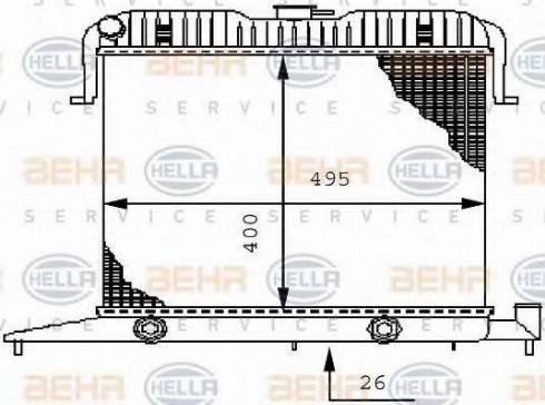 BEHR HELLA Service 8MK 376 711-041 - Радіатор, охолодження двигуна autocars.com.ua