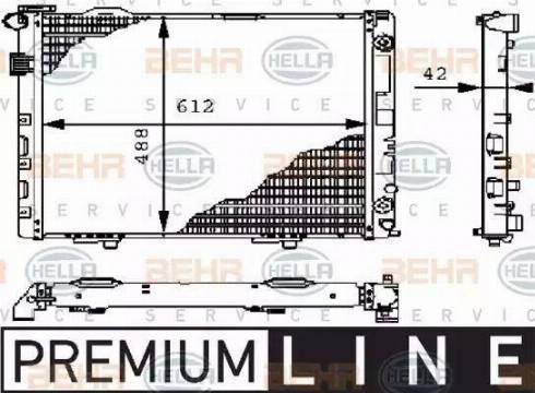 BEHR HELLA Service 8MK 376 711-101 - Радіатор, охолодження двигуна autocars.com.ua